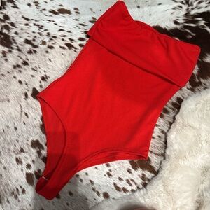 Vibrant Red One-Piece Bodysuit
